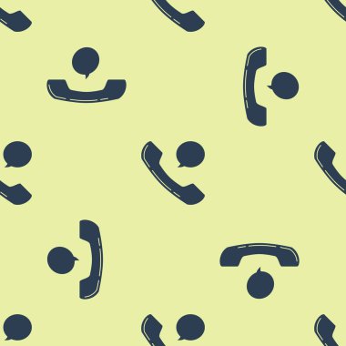 Mavi Telefon Ahize ve konuşma kabarcık sohbet simgesi izole Dikişsiz desen beyaz arka plan üzerinde. Telefon tabelası. Vektör Illustration