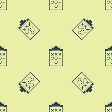 Mavi planlama Strateji kavramı simge izole Dikişsiz desen beyaz arka plan üzerinde. Futbol veya Amerikan Futbol Kupası oluşumu ve taktik. Vektör Illustration