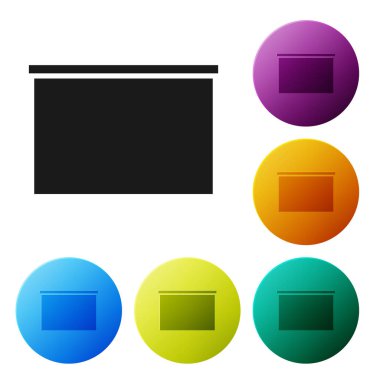 Siyah Chalkboard simgesi beyaz arka planda izole. Okul Blackboard işareti. Simgeler renkli daire düğmelerini ayarlayın. Vektör Illustration