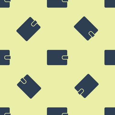 Mavi cüzdan simgesi beyaz arka planda izole Dikişsiz desen. Cüzdan simgesi. Nakit tasarruf sembolü. Vektör Illustration