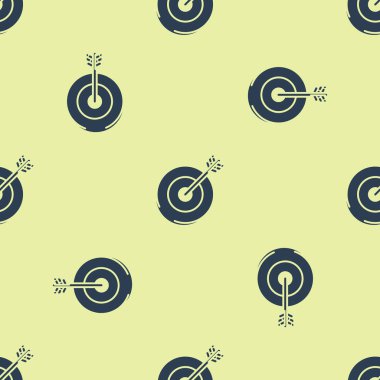 Mavi hedef simgesi beyaz arka planda yalıtılmış Dikişsiz desen. Yatırım hedef simgesi. Başarılı iş konsepti. Nakit veya para işareti. Vektör Illustration