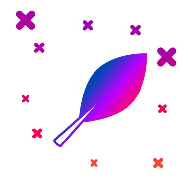 Beyaz arka planda izole renkli yaprak simgesi. Taze doğal ürün sembolü. Degrade rasgele dinamik şekiller. Vektör Illustration