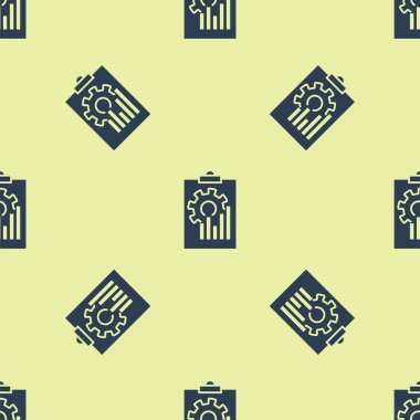 Beyaz arka planda grafik grafiği simgesi yalıtılmış Dikişsiz desen ile mavi pano. Rapor metin dosyası simgesi. Hesap işareti. Denetim, analiz, planlama. Vektör Illustration