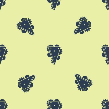 Mavi sandviç simgesi beyaz arka planda izole Dikişsiz desen. Hamburger simgesi. Burger gıda sembolü. Cheeseburger sandviç işareti. Sokak Fast-Food menüsü. Vektör Illustration