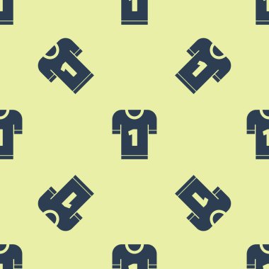 Mavi Amerikan futbol jarse simge beyaz arka planda izole Dikişsiz desen. Futbol üniforması işareti. Vektör Illustration