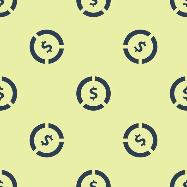 Moeda azul dinheiro com símbolo de dólar ícone isolado padrão sem costura no fundo branco. Sinal de moeda bancária. Símbolo. Ilustração vetorial — Vetor de Stock