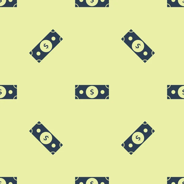 Blue Stacks ícone de dinheiro em dinheiro de papel isolado padrão sem costura no fundo branco. Dinheiro empilha notas. Moeda de conta. Ilustração vetorial — Vetor de Stock