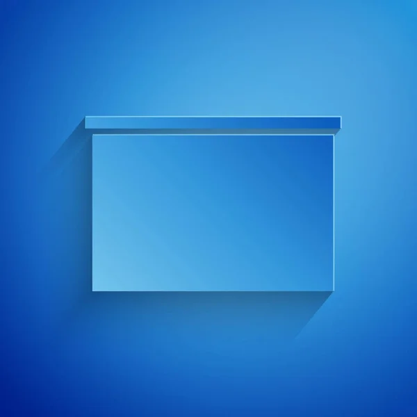 Corte de papel Icono de pizarra aislado sobre fondo azul. Signo de pizarra escolar. Estilo de arte de papel. Ilustración vectorial — Archivo Imágenes Vectoriales