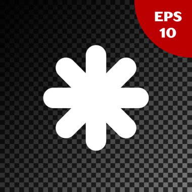 Beyaz Cross hastane tıbbi simgesi şeffaf koyu arka planda izole. İlk yardım. Tanılama sembolü. İlaç ve eczane işareti. Vektör Illustration