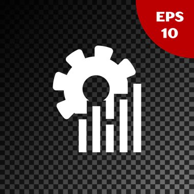 Beyaz pasta grafik İnfografik simge şeffaf koyu arka planda yalıtılmış. Diyagram grafik işareti. Vektör Illustration