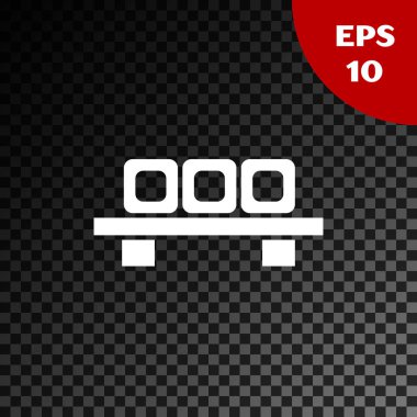 Beyaz suşi şeffaf koyu arka planda izole Pano simgesi kesme. Ahşap tahta üzerinde Asya gıda suşi. Vektör Illustration