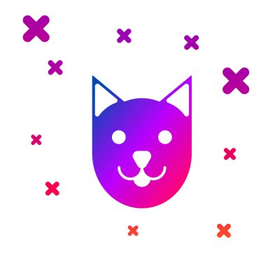 Beyaz arka planda izole renkli Cat simgesi. Degrade rasgele dinamik şekiller. Vektör Illustration