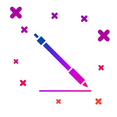 Beyaz arka planda yalıtılmış renk kalemi çizgi simgesi. Degrade rasgele dinamik şekiller. Vektör Illustration