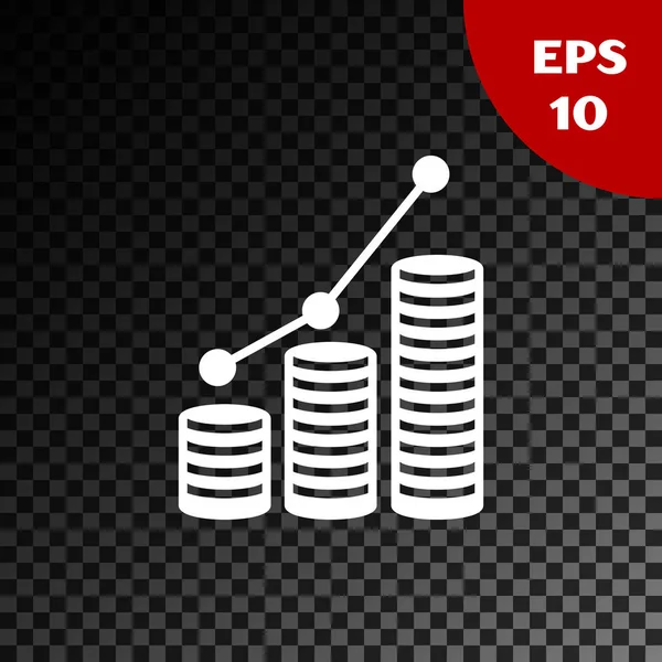 Beyaz pasta grafiği İnfografik ve şeffaf koyu arka planda izole jeton simgesi. Diyagram grafik işareti. Vektör Illustration