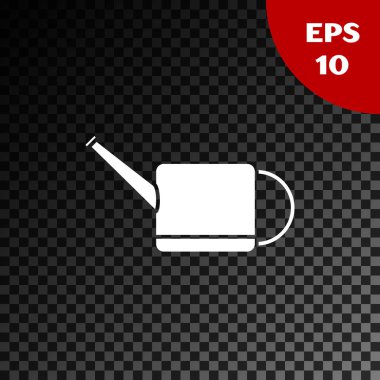 Beyaz sulama şeffaf koyu arka planda izole simgesi olabilir. Sulama sembolü. Vektör Illustration