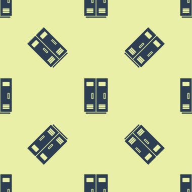 Mavi Locker veya futbol, basketbol takımı veya işçiler için soyunma odası Beyaz arka planda izole Dikişsiz desen simgesi. Vektör Illustration