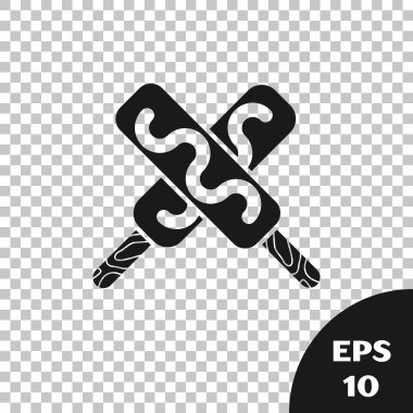 Şeffaf arkaplanda izole edilmiş siyah dondurma ikonu. Güzel sembol. Vektör İllüstrasyonu