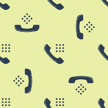 Mavi Telefon Ahize simgesi izole Dikişsiz desen beyaz arka plan üzerinde. Telefon tabelası. Vektör Illustration