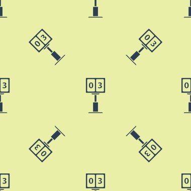 Mavi spor futbol mekanik skorbordu ve sonuç ekran simgesi izole Dikişsiz desen beyaz arka plan üzerinde. Vektör Illustration