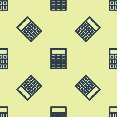 Mavi Hesap Makinesi simgesi beyaz arkaplanda izole edilmiş kusursuz desen. Muhasebe sembolü. İş hesaplamaları matematik eğitimi ve finans. Vektör İllüstrasyonu