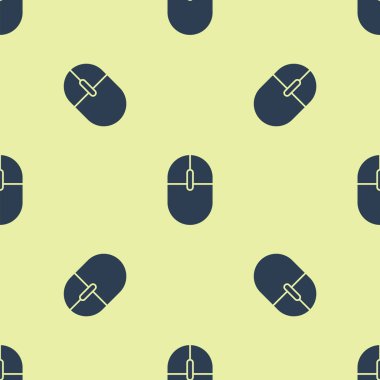 Mavi Bilgisayar fare simgesi beyaz arkaplanda izole edilmiş kusursuz desen. Tekerlek sembollü optik. Vektör İllüstrasyonu