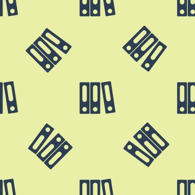 Kağıtları ve belgeleri içeren Mavi Ofis dosyaları beyaz arkaplanda izole edilmiş kusursuz desen. Ofis dosyaları. Dosya arşivleme işareti. Vektör İllüstrasyonu