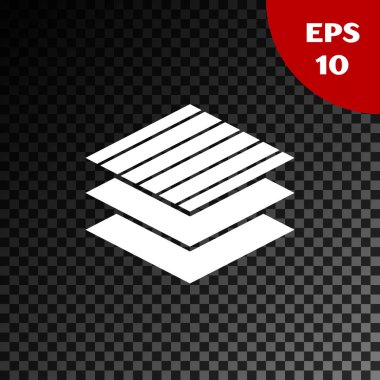 Beyaz Tekstil kumaş rulo simgesi şeffaf koyu arka planda izole. Rulo, mat, halı, bez, halı veya kağıt rulo simgesi. Vektör Illustration