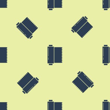 Mavi Tekstil kumaş rulo ikonu beyaz arka planda izole edilmiş pürüzsüz desen. Yuvarlan, paspas, halı, halı, halı ya da kağıt rulo ikonu. Vektör İllüstrasyonu