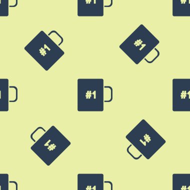 Mavi kahve fincan düz simge izole Dikişsiz desen beyaz arka plan üzerinde. Çay bardağı. Sıcak içecek kahvesi. Vektör Illustration