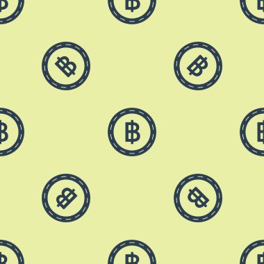 Mavi cryptocurrency sikke Bitcoin simgesi beyaz arka planda izole Dikişsiz desen. Blockchain teknolojisi, Bitcoin, dijital para piyasası, kripoin cüzdanı. Vektör Illustration
