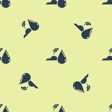 Mavi sulama filiz simgesi beyaz arka planda izole Dikişsiz desen. Tohum ve fide. Sulama sembolü. Yaprak doğası. Vektör Illustration