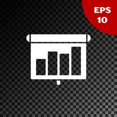 Beyaz sunum mali iş kurulu grafik, program, grafik, diyagram, İnfografik, şeffaf koyu arka planda izole pasta grafik simgesi. Vektör Illustration