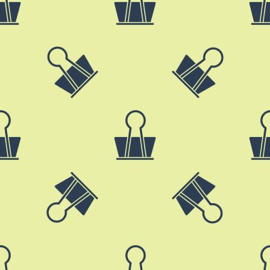 Mavi Binder klip simgesi izole Dikişsiz desen beyaz arka plan üzerinde. Ataş. Vektör Illustration