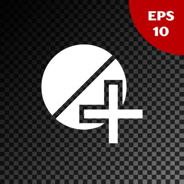 Beyaz tıp hap veya Tablet simgesi şeffaf koyu arka planda izole. Kapsül hap ve uyuşturucu işareti. Eczane tasarımı. Vektör Illustration