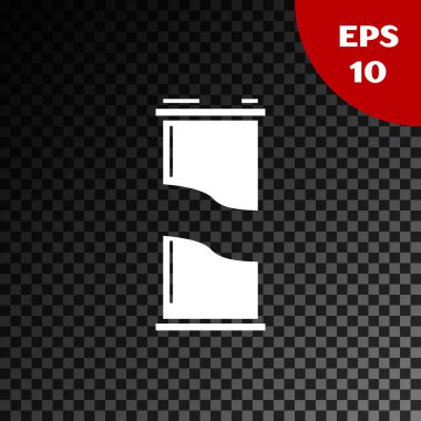 Beyaz soda şeffaf koyu arka planda izole simgesi olabilir. Vektör Illustration