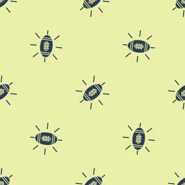 Mavi Amerikan futbol ikonu beyaz arka planda izole edilmiş pürüzsüz desen. Ragbi topu ikonu. Takım spor sembolü. Vektör İllüstrasyonu