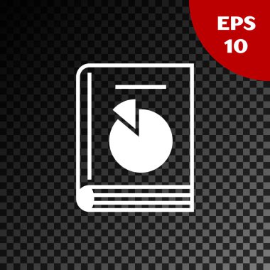 Beyaz Kullanıcı manuel simgesi şeffaf koyu arka planda yalıtılmış. Kullanım Kılavuzu kitabı. Yönerge işareti. Kullanmadan önce okuyun. Vektör Illustration