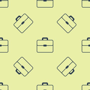 Mavi Evrak Çantası simgesi beyaz arkaplanda izole edilmiş kusursuz desen. İş ilanı. İş portföyü. Vektör İllüstrasyonu