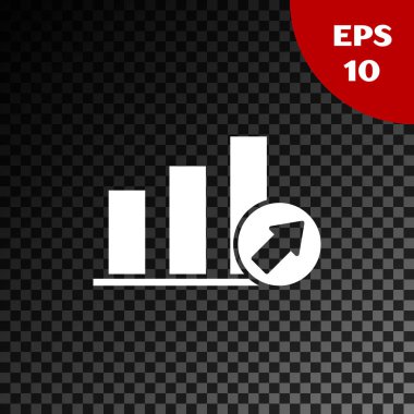 Beyaz sunum mali iş grafik, program, grafik, diyagram, İnfografik, şeffaf koyu arka planda izole pasta grafik simgesi. Vektör Illustration