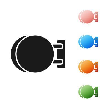 Siyah tabela asılı simgesi beyaz arka planda izole. Reklam Bar, kafe, pub, Restoran için uygundur. Simgeler renkli ayarlayın. Vektör Illustration