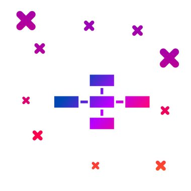 Renk iş hiyerarşisi teşkilat grafik Infographics simgesi beyaz arka planda yalıtılmış. Kurumsal organizasyon yapısı grafik elemanları. Degrade rasgele dinamik şekiller. Vektör Illustration