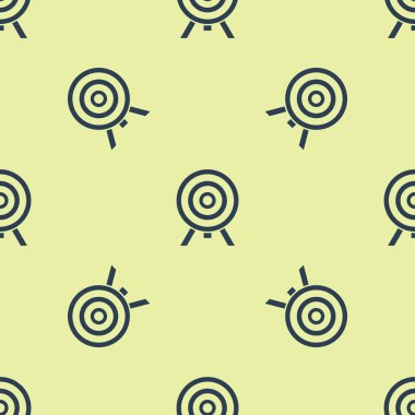 Mavi hedef simgesi beyaz arka planda yalıtılmış Dikişsiz desen. Dart tahtası işareti. Okçuluk Panosu simgesi. Dartboard tabelası. İş hedefi kavramı. Vektör Illustration