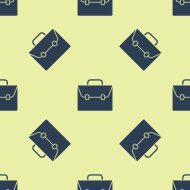 Mavi Evrak Çantası simgesi beyaz arkaplanda izole edilmiş kusursuz desen. İş ilanı. İş portföyü. Vektör İllüstrasyonu