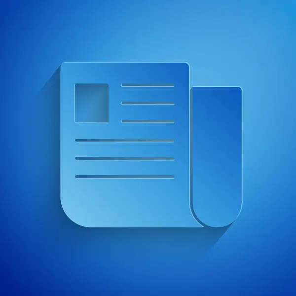 Papier geschnittene Datei Dokument Symbol isoliert auf blauem Hintergrund. Checklisten-Symbol. Geschäftskonzept. Papierkunst. Vektorillustration — Stockvektor