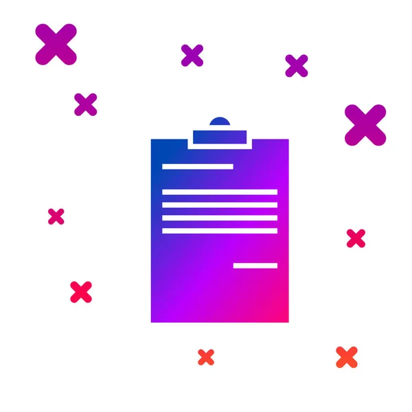 Farbiges Dokument-Symbol isoliert auf weißem Hintergrund. -Dateisymbol. Checklisten-Symbol. Geschäftskonzept. Gradienten zufällige dynamische Formen. Vektorillustration — Stockvektor