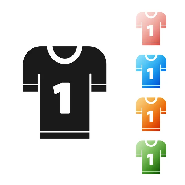 Icône de maillot de football noir américain isolé sur fond blanc. Un uniforme de football. Définir des icônes colorées. Illustration vectorielle — Image vectorielle