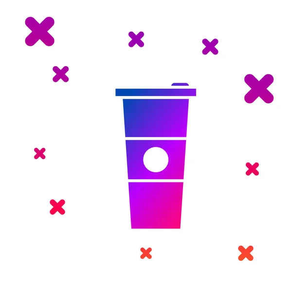 彩色纸玻璃和水图标隔离在白色背景上。苏打喝玻璃杯新鲜冷饮符号。渐变随机动态形状。矢量插图 — 图库矢量图片