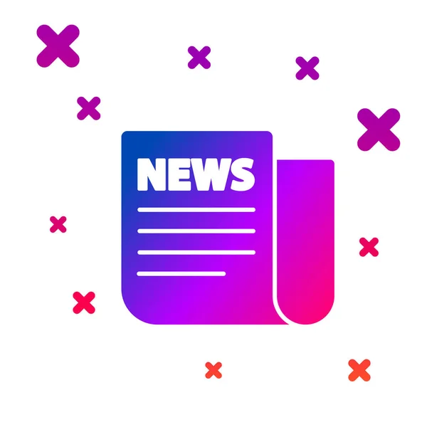 Icono de Color News aislado sobre fondo blanco. Letrero de periódico. Símbolo de medios masivos. Gradiente formas dinámicas aleatorias. Ilustración vectorial — Vector de stock