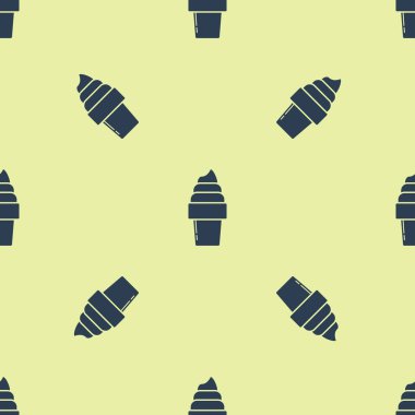 Gözleme koni simgesi mavi dondurma beyaz arka planda izole Dikişsiz desen. Tatlı sembolü. Vektör Illustration