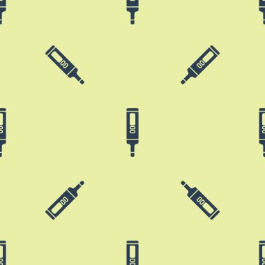 Tıbbi inceleme ikonu için mavi medikal termometre beyaz arka planda izole edilmiş kusursuz desen. Vektör İllüstrasyonu